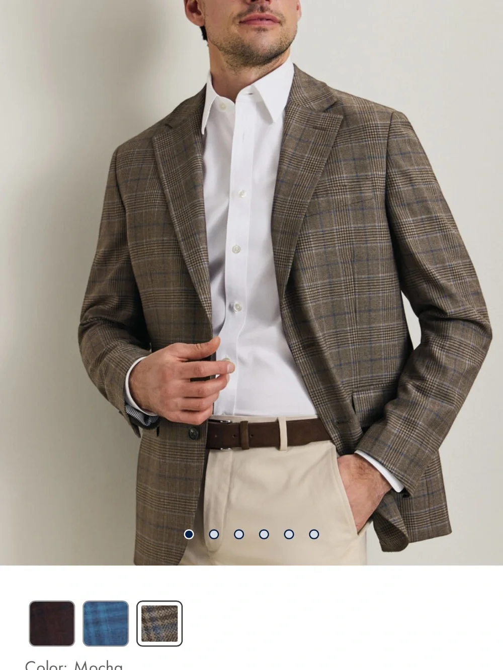 Charles Tyrwhitt Lightweight Wool Check Jacket - Mocha 38R *Brand New With Tags*